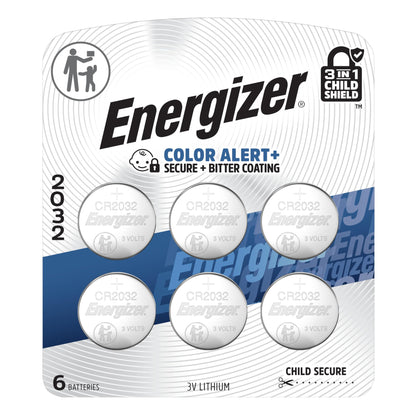 Energizer 2032 Batteries (6 Pack), 3V Lithium Coin Batteries