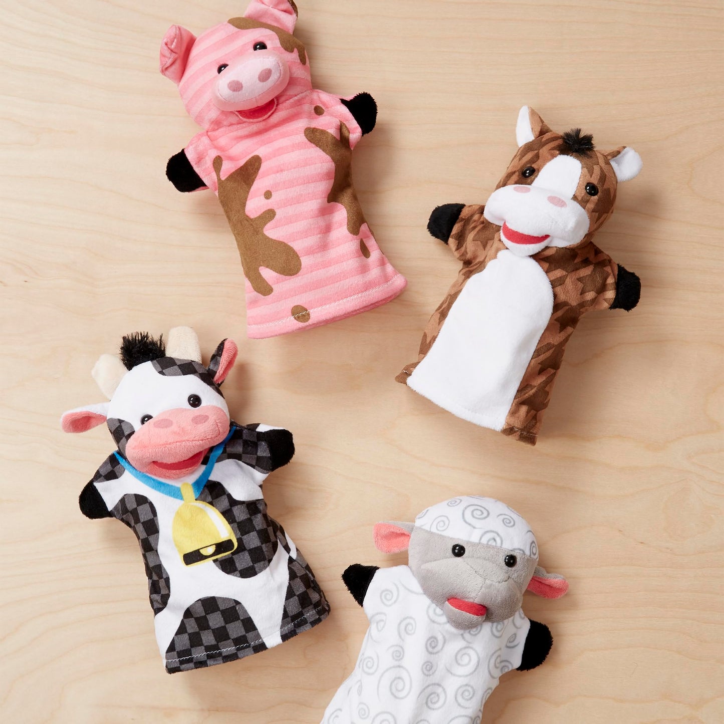 Melissa & Doug Farm Hands Animal Puppets, Puppets and Theatres, Soft Toy, 2+ years, Gift for Boy or Girl