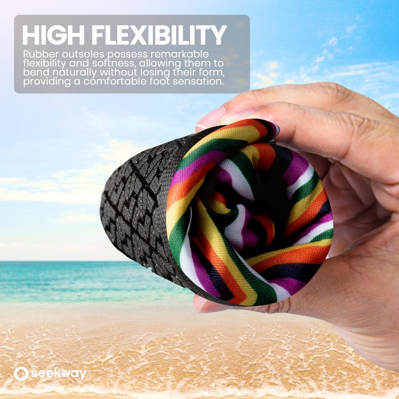SEEKWAY Water Shoes Women Men Adult Quick-Dry Aqua Socks Barefoot Non Slip for Beach Swim River Pool Lake surf Black Size SK002