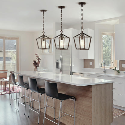 JONATHAN Y JYL7618A Pagoda 8" 1-Light Vintage Farmhouse Iron Chain Pagoda LED Pendant Minimalist, Rustic, Industrial, Classic, Casual, Living Room, Dining Room, Bedroom, Foyer, Oil Rubbed Bronze