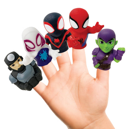 Ginsey Spidey and His Amazing Friends 5 Piece Finger Puppet Set - Bath Toys, Party Favors, 1.0 Count, 0.145 pounds