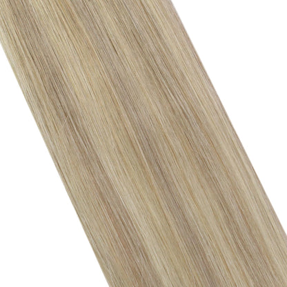 Moresoo Tape in Hair Extensions Human Hair 18 Inch Hair Extensions Tape Real Hair Ash Blonde with Platinum Blonde Tape in Extensions Remy Human Hair #P18/613 20 Pieces/50g