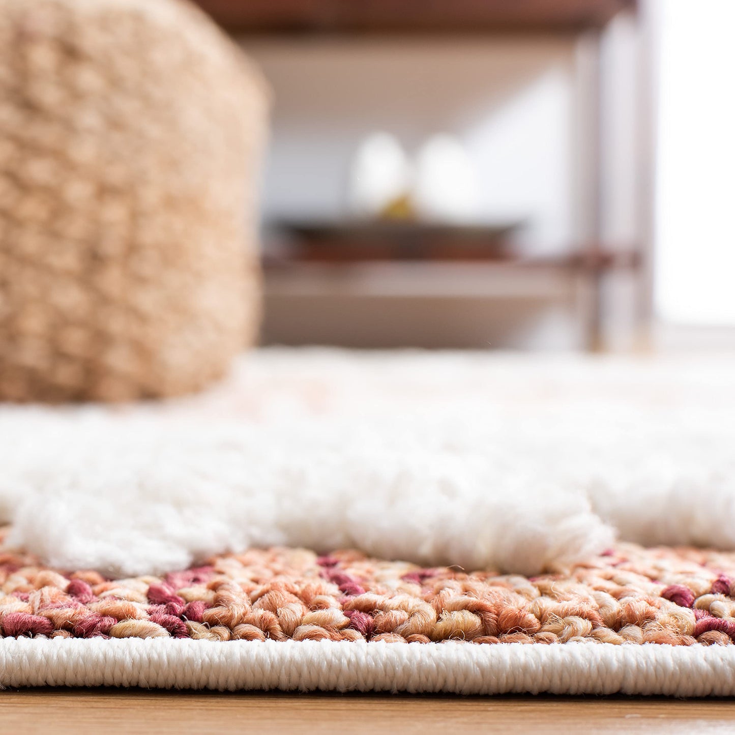 SAFAVIEH Moroccan Tassel Shag Collection Area Rug - 6'7" x 9'2", Orange & Ivory, Boho Design, Non-Shedding & Easy Care, 2-inch Thick Ideal for High Traffic Areas in Living Room, Bedroom (MTS652P)