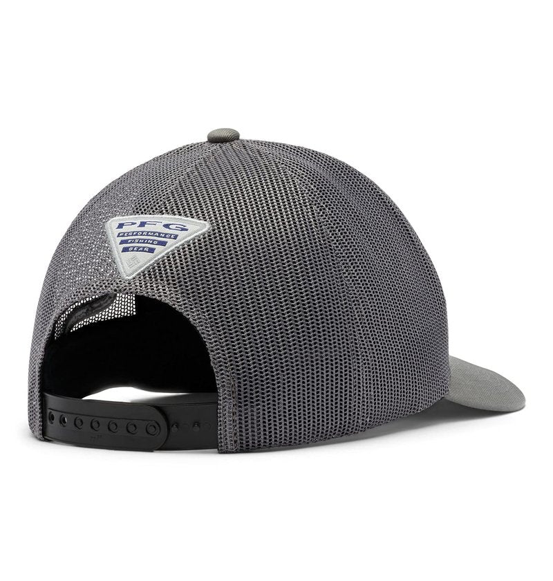 Columbia Unisex PFG Logo Mesh Snap Back, Titanium/Black/Hook, One Size