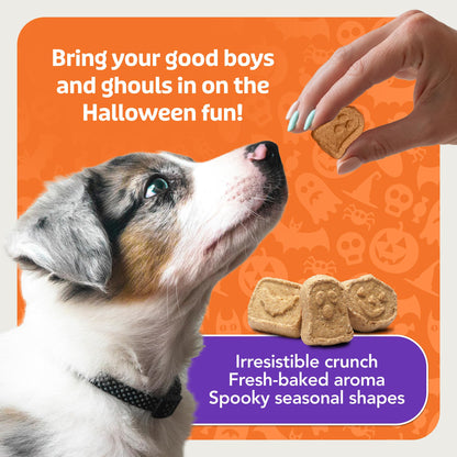 Blue Buffalo Boo Bars Crunchy Dog Biscuits, Natural Halloween-Shaped Treats, Pumpkin & Cinnamon Recipe, 11-oz Bag