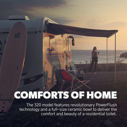 Dometic 302320081 320 Series Standard Height RV Toilet, White