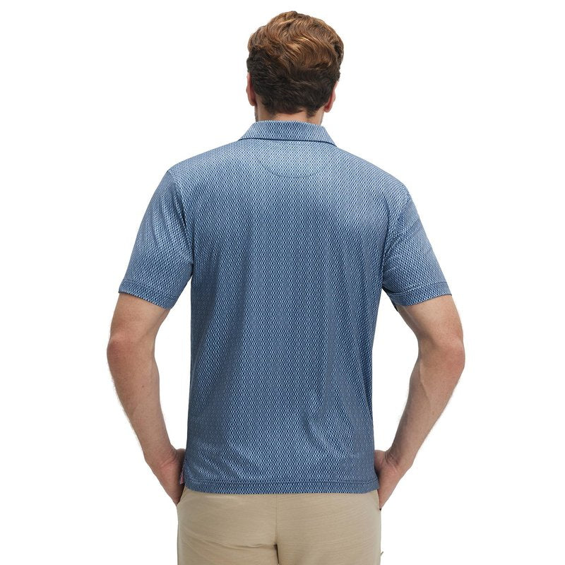 M MAELREG Golf Shirts for Men Dry Fit Print Patterns Performance Moisture Wicking Mens Polo Shirts Short Sleeve