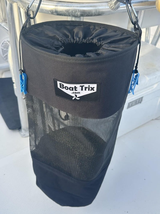 Boat Trash Bag - Large Versatile Hoop Mesh Garbage Bag designed for Use with/or without a bag liner