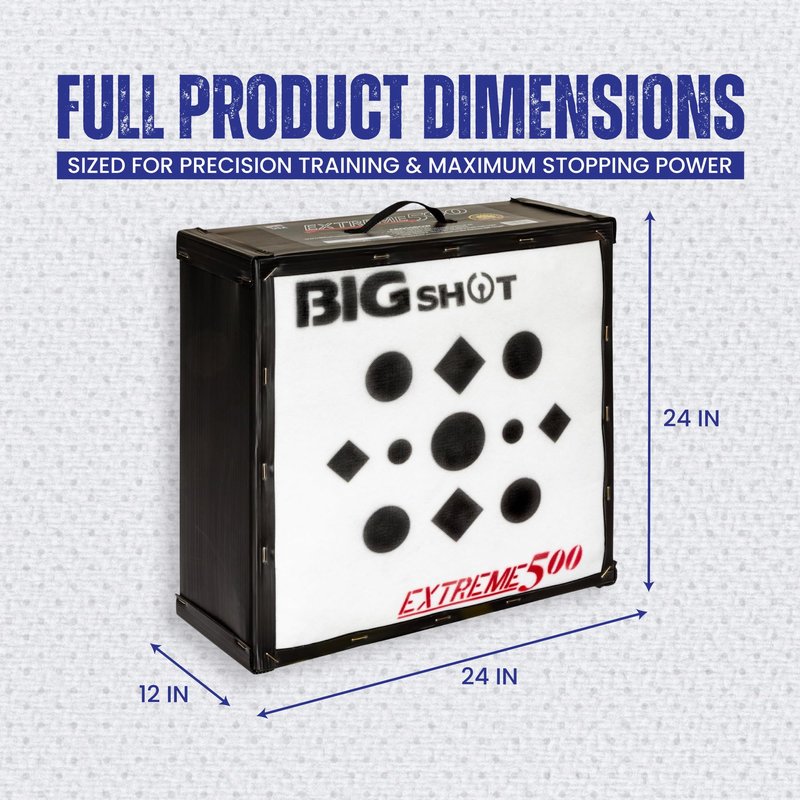 BIGSHOT Iron Man Xtreme 500 FPS Archery Target – 24" High-Compression Field Point Block for Crossbow, Compound & Airbow Practice Outdoors – Easy Arrow Removal, All-Weather Frame, High-Density Target