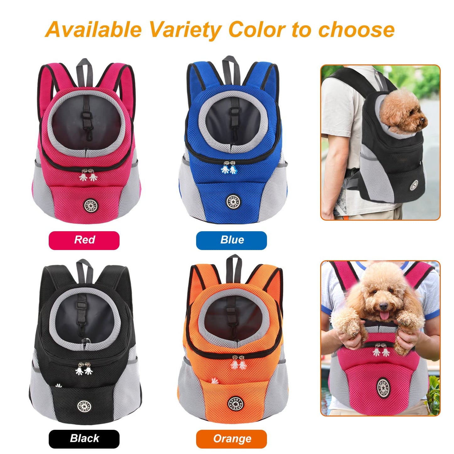 M MUNCASO Dog Carrier Backpack Small Pet Travel Bag Puppy Pet Front Pack with Breathable Head-Out Design and Waterproof Bottom Airline Approved for Outdoor Hiking Travel (M,Black)