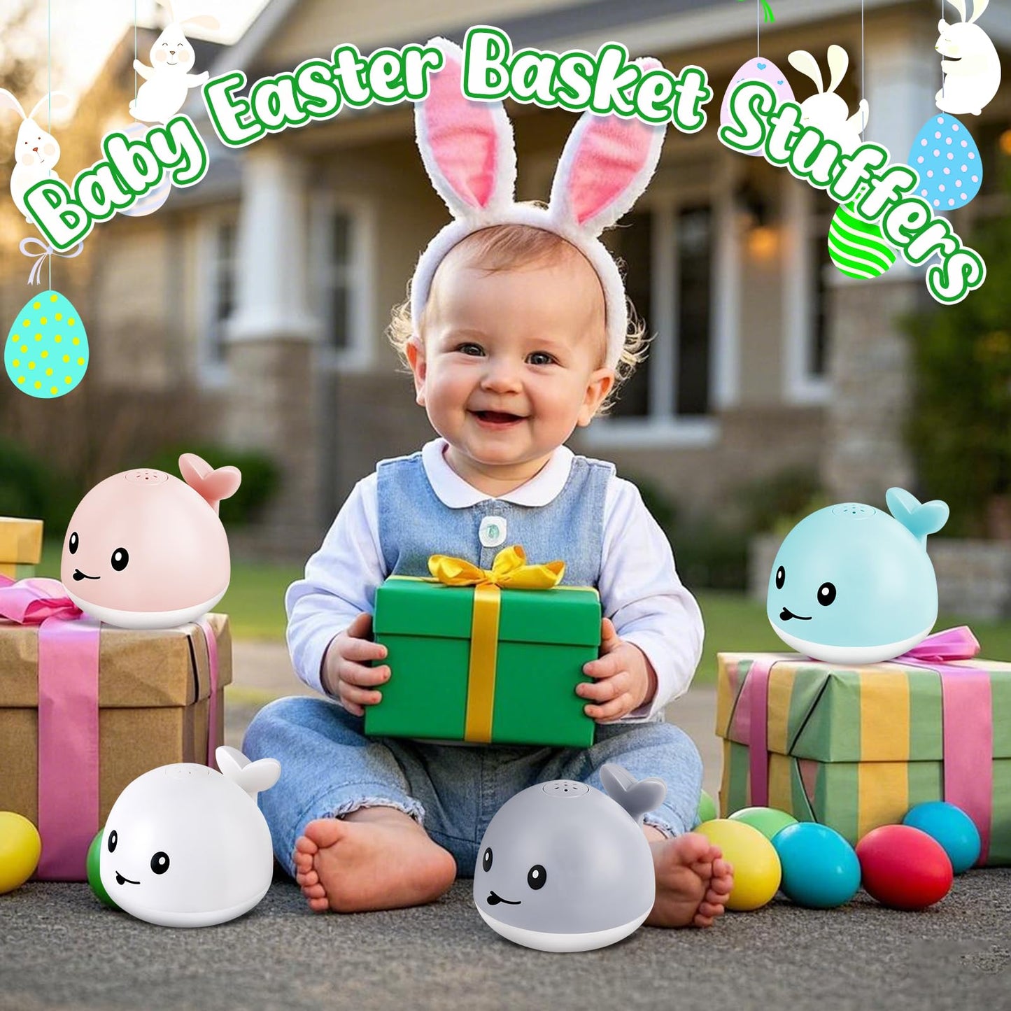 ANGGIKO Baby Bath Toys, Toddler Bath Toys for Kids Ages 1-3, Light Up Whale Bath Toy Sprinkler, Pool Water Table Infant Baby Toys 6-12-18 Months, Bathtub Fountain Toy, Toddler 1st Birthday 1 2 3 Gifts