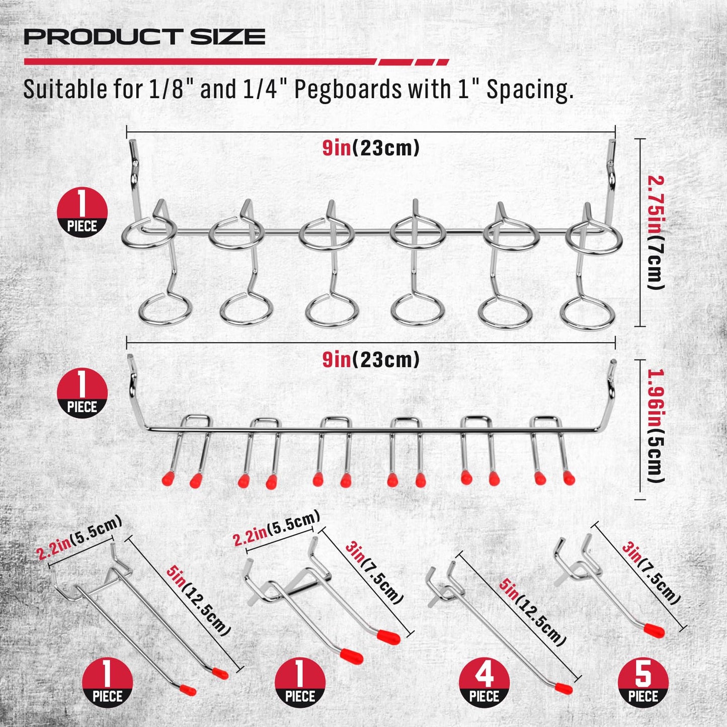Ultimate 121-Piece Pegboard Hooks Set, Pegboard Accessories with Metal Hooks, Durable Peg Board Organizer Accessories, Pegboard Bins, Peg Board Tool Utility Hooks