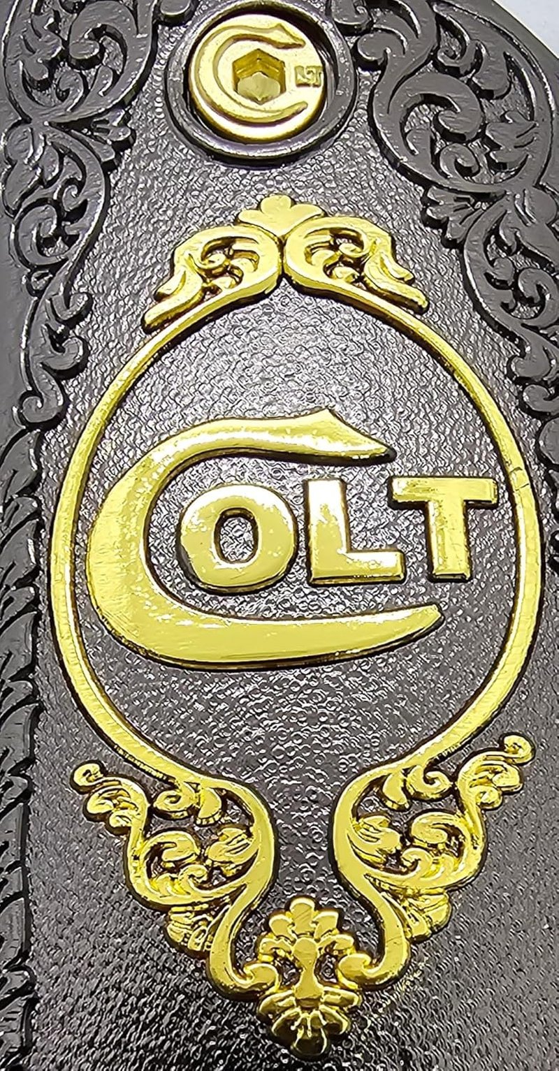 COLT 1911 Tactical Grip - Full-Size Black & Gold Pistol Handle