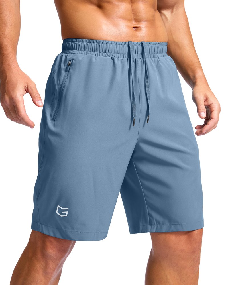 G Gradual Men's Athletic Running Shorts with Zipper Pockets Quick Dry 7"/ 5"/ 9" Workout Gym Shorts for Basketball Hiking(Federalblue,9M)