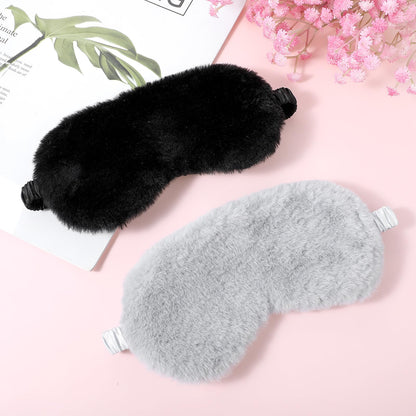 2 Pack Plush Sleeping Eye Mask Soft Plush Eye Mask Fuffy Eye Cover Comfortable Sleep Mask Blindfold Rainbow Faux Fur Eye Shade for Women, Men and Kids Travel Nap Sleeping 565488_2_3pL1H9vJ3