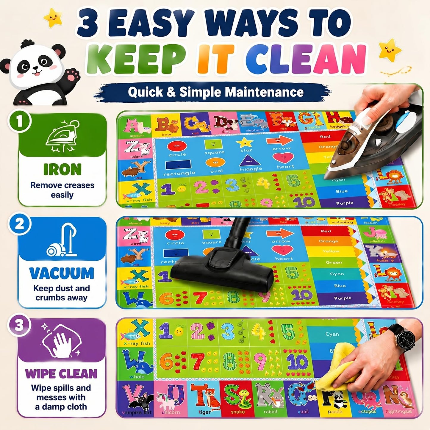 ABC Carpet,Kids Carpet for Playroom, Classroom Floor Play Mat for Kids,Preschool Rugs wtih ABC, Numbers, Animals, Extra Large Thick (59X39.4 Inch)