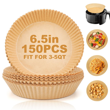 Air Fryer Disposable Paper Liners - 150Pcs 8In Square Parchment Paper Non-Stick Airfryer Basket Liners for Steamer Microwave Oven, Deep Fryer Parts & Accessories