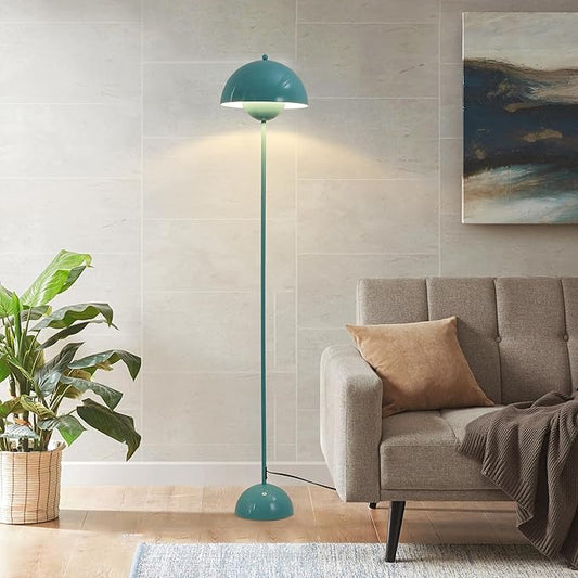 Modern Flowerpot Floor Lamp for Living Room, Industrial Tall Standing Lamp for Bedroom, Metal Shade Reflecting Light Reading Floor Lamp for Bedroom, Nursery Room, Corner(Light Blue)