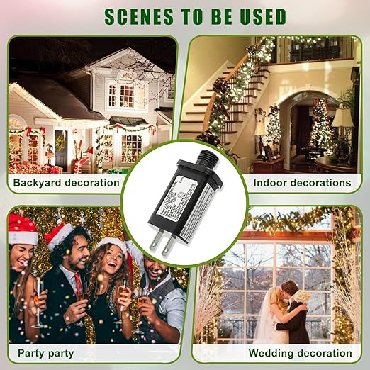 24V 7.2W LED Transformer Replacement Class 2 Power Supply for Christmas String Light Inflatable Decorations LED Controller IP44 Waterproof Low Voltage