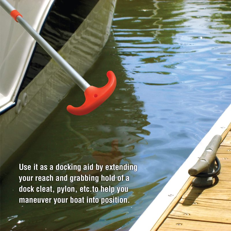 Seachoice Emergency Multi-Purpose Telescoping Boat Hook and Paddle, Orange, 18-31 In.