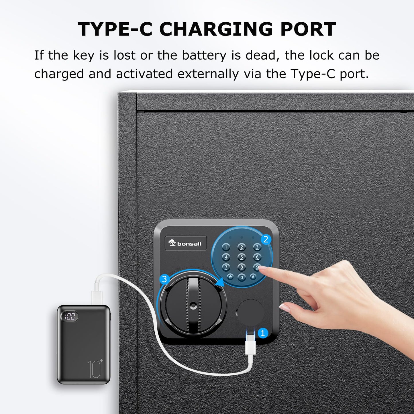 Bonsaii Large Safe Box with Fireproof Bag,2.5 Cubic Feet for home security with Electronic Keypad and Removable Shelf,Document Safe for Home,Money,Cash,Jewelry,15.7"Wx15"Dx21.7"H