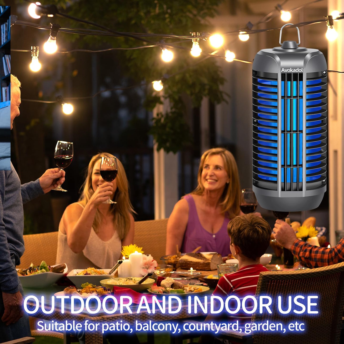 Avokadol Bug Zapper Outdoor Indoor, 18W Bulb Mosquito Zapper with 6.5 FT Power Cord, 4200V High Powered Fly Trap Indoor for Home, Mosquito Trap Cover 2100 SQ.FT. -Ideal for Backyard, Garden, Patio.