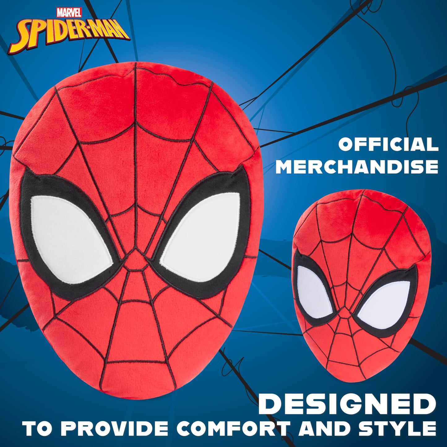 Disney Stitch 3D Plush Pillow Cushion for Sofa or Bed, Cute Kids Cuddle Cushion Soft Plushie Bedroom Accessories, Stitch Gifts for Kids (Red Spiderman, L34 x W25)