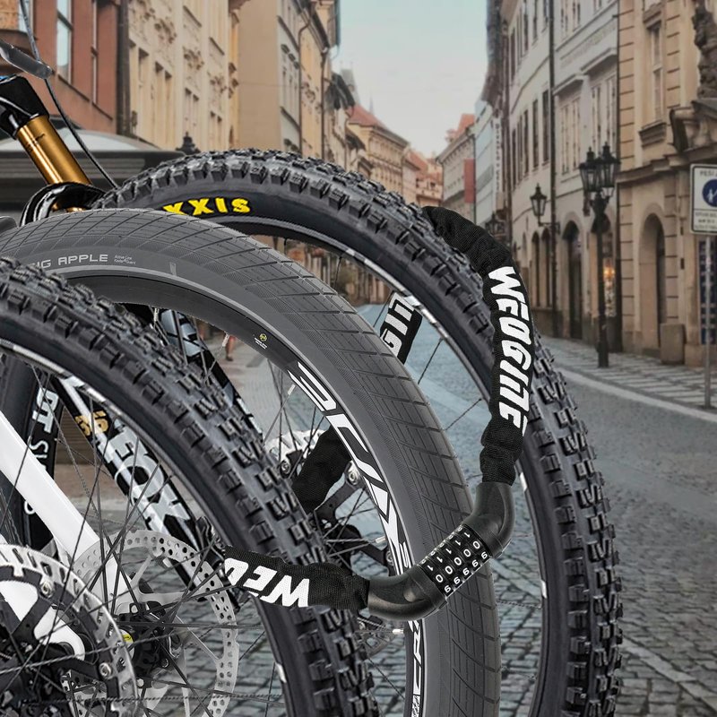 Bike Lock with Numbers and high Security Level, Bike Chain Lock, Bicycle Locks, 5 Digit Combination Lock for Bike, Bicycle, Scooter, Motorcycle, Door, Gate, Fence