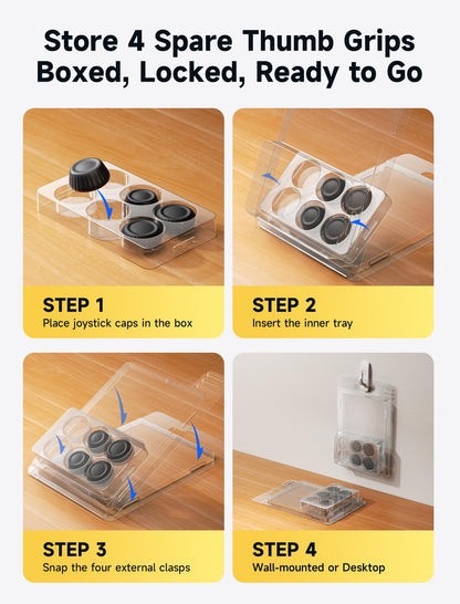 JSAUX Thumb Grips for Nintendo Switch 2 (2025), Switch Thumb Grip Caps, Ergonomic Design, Enhanced Gaming Grip, Comfortable & Durable, Joycon Grip Button Stick Cover - Black, 3Pairs(6pcs)