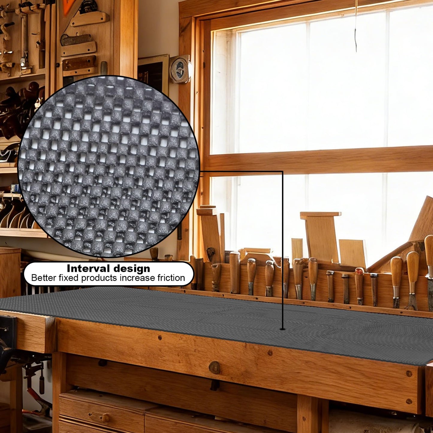 Anti-Slip Router Table Mat Non Slip Work Bench Top Mat - 24" x 36" Durable Non Slip Pad Tool Mats for Workshop Woodworking Router Cabinet Drawer Shelf Liner