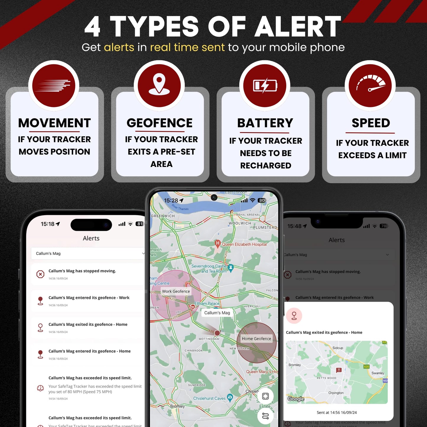 SafeTag Mag 4G – Rechargeable Magnetic 4G LTE GPS Tracker, Car, Van, Motorbike, Caravan, etc. 34-195 Countries, 90 Day Standby, Real Time Tracking and Alerts, 7 Day Free Trial+SIM Included, UK Company