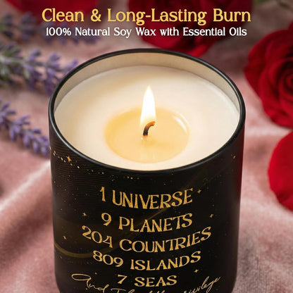 TEEZWONDER Valentines Day Gifts for Her Girlfriend - I Love You More Vanilla Lavender Romantic Candles 10 oz - Anniversary Valentines Birthday Gifts for Wife Men Women Girlfriend Boyfriend Him Husband