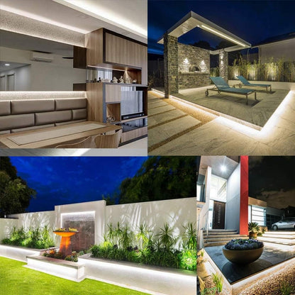 GQL 2m 5050 LED Strip Warm White with Switch (80cm Cable), Mains Powered SMD 60LEDs/m Commercial Rope Light, IP65 Waterproof for Indoor/Outside Decoration UK Plug Supply