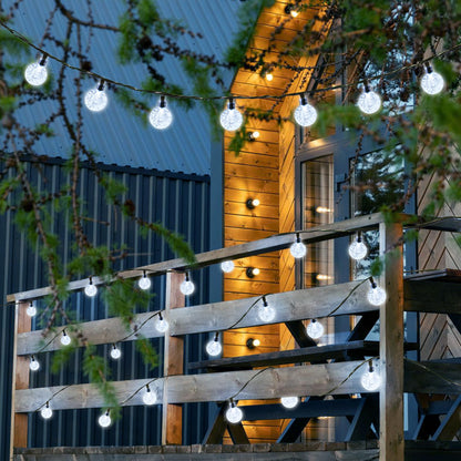 Joomer Solar String Lights Outdoor, 65FT 100LED Solar Globe String Lights 8 Lighting Modes, Waterproof Solar Powered Patio Light for Garden Yard Porch Wedding Party Outdoor Decoration (White)