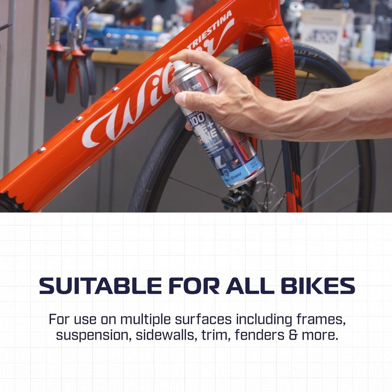 Formula 100 Ride + Shine Bike Finish Protectant and Rejuvenator – For Bicycles, Electric Bikes & eMotos – Protects Against UV Rays, Dirt, Dust & Grime + Repels Water, Mud & Salt