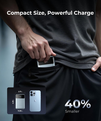 Portable-Charger-Power-Bank Travel Essentials Battery Pack USB C 30000mAh Built in Cable 22.5W Phone Fast Charging Powerbank Compatible with iPhone 16 15 14 13 12 11 iPad Samsung Google Xiaomi