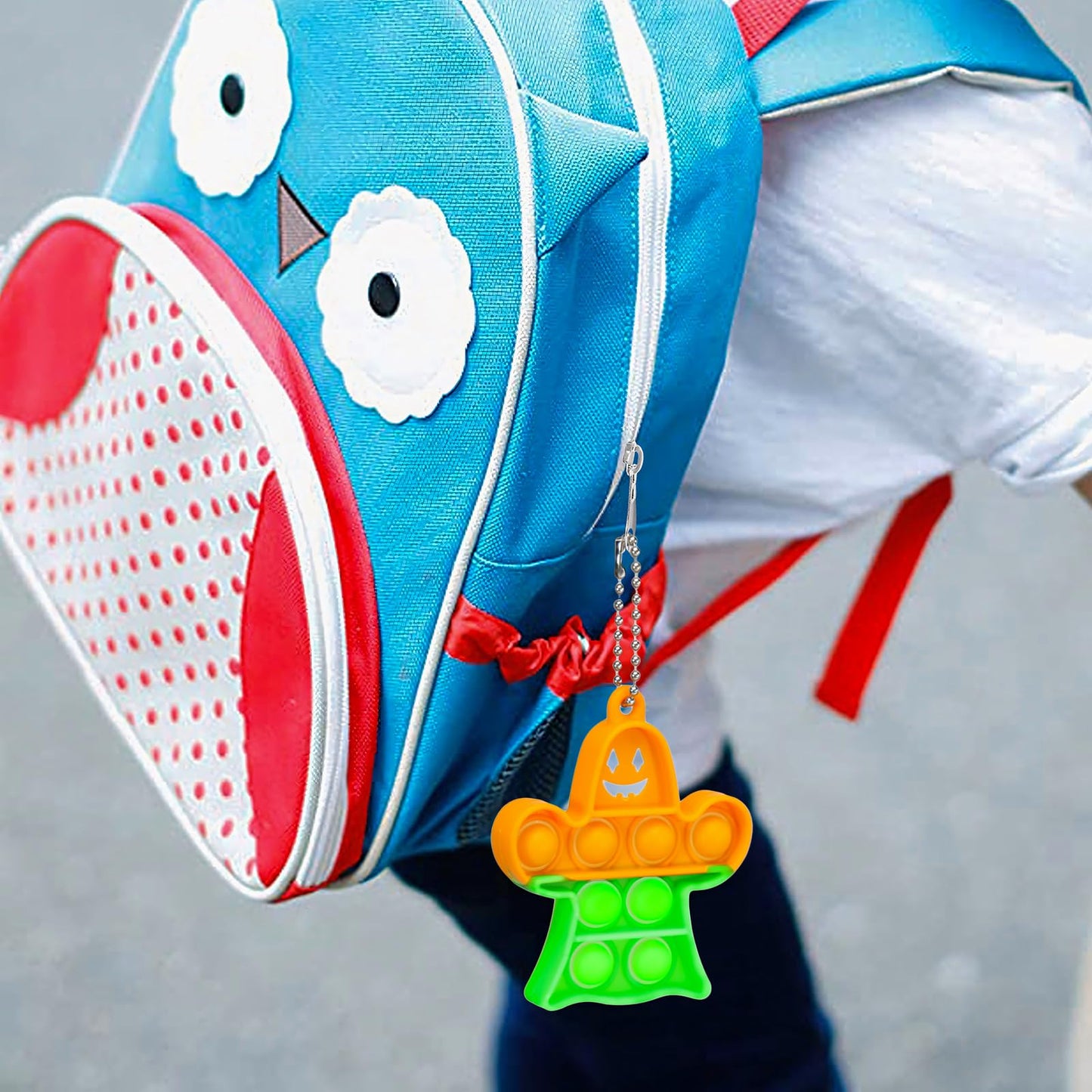 Halloween Party Favors - Halloween Toys - 24 Mini Pop Bubbles Bulk with Keychain for Kids Boys Girls - Pop Its Boo Basket Goodie Bag Stuffers Treats Stress Sensory Fidget Prizes for School Classroom