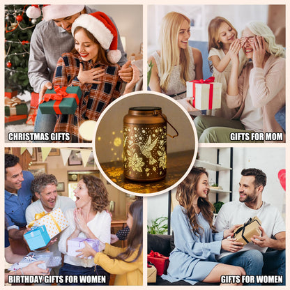 Birthday Gifts for Women Solar Lights Outdoor Waterproof, Garden Decor Hummingbird Solar Lantern Mothers Day Gifts Decoration Outside for Outdoor, Yard, Lawn, Balcony