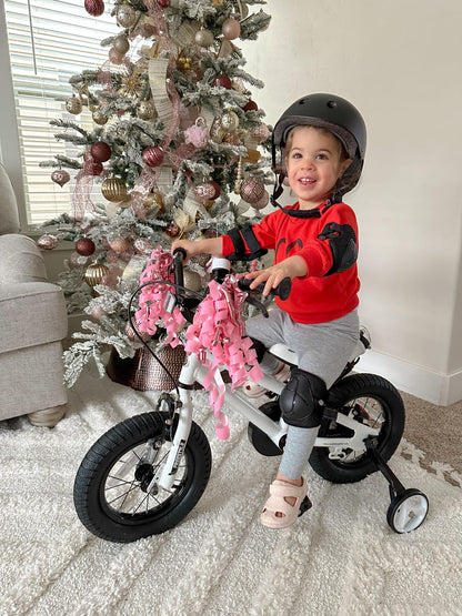 RoyalBaby Freestyle Kids Bike Boys Girls 16 Inch BMX Childrens Bicycle with Training Wheels & Kickstand for Ages 4-7 years, White