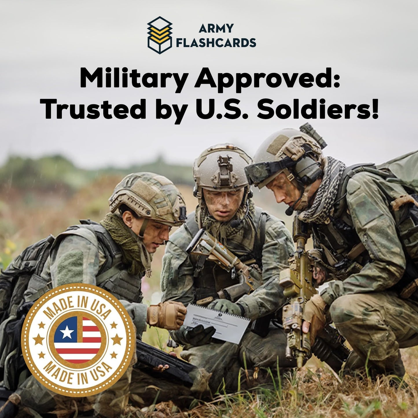 Laminated OPORD Cards by ARMY FLASHCARDS Waterproof Operations Order Shell Battle Book, Military Flashcards for ROTC and Platoon Leaders, USA Veteran Made, Cargo Pocket Size, ArmyGifts Basic Training
