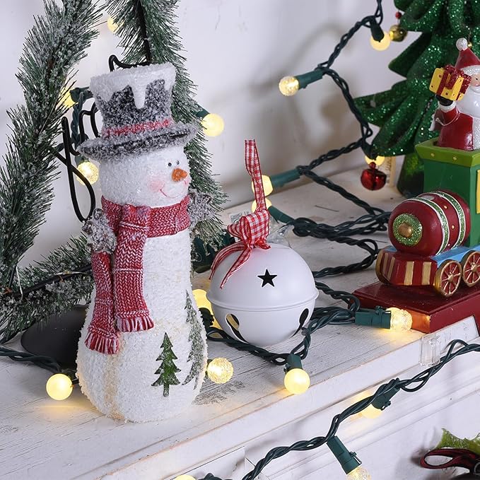 Globe String Lights, 300 LED Mix-Ball Fairy Lights Plug in UL Listed 100FT Christmas Tree Lights Christmas Outdoor Indoor Fairy Lights for Bedroom Tree Patio Party Garden Wedding, Warm White