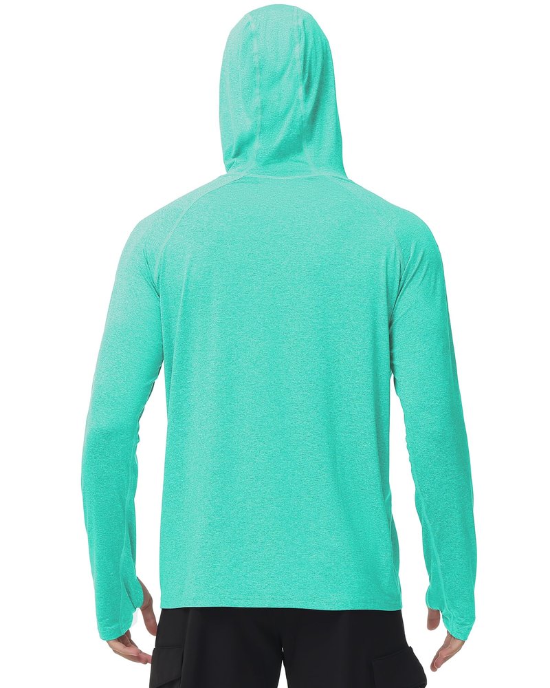 Roadbox Mens UPF 50+ Fishing Shirts - Long Sleeve UV Sun Protection Hoodie Outdoor Hiking Shirts for Sports Running