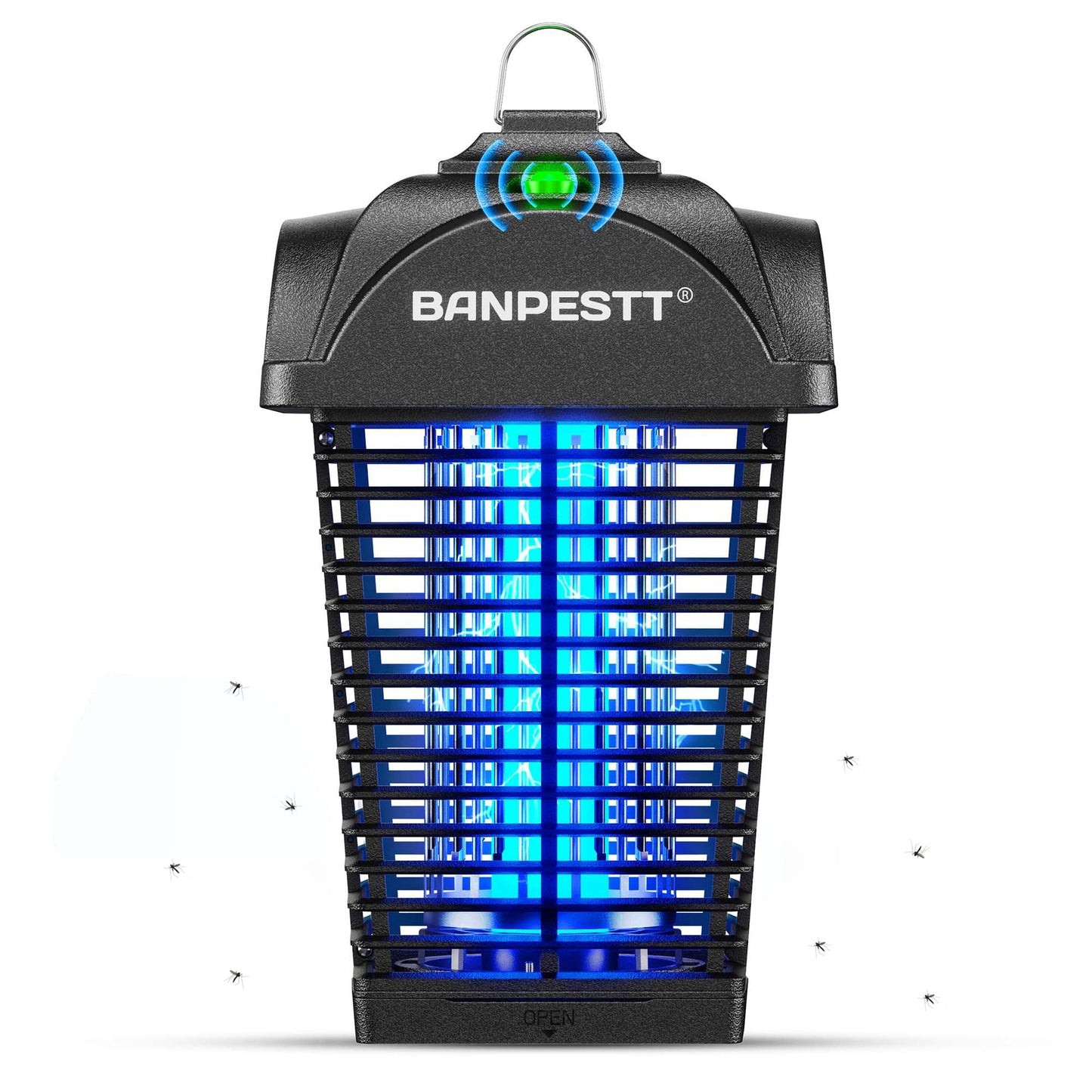 BANPESTT Bug Zapper Outdoor, Mosquito Zapper with Dusk-to-Dawn Light Sensor, Waterproof Fly Zapper, Electric Mosquito Killer for Garden, Patio, Balcony, Courtyard(Black