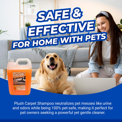 Carpet Shampoo Cleaner & Odour Deodoriser 5L Plush (BUBBLEGUM)