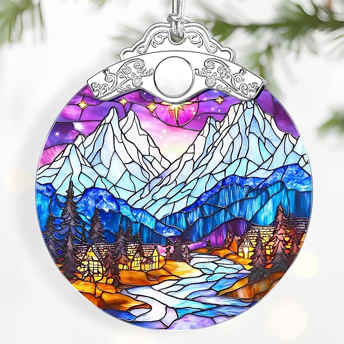 Night Court City of Star Light Ornament – Christmas Decoration & Christmas Ornament; Stained Glass Holiday Decoration (Holiday Present, Bauble Present, Gift Idea, Gift Exchange) | Heirloom Keepsakes
