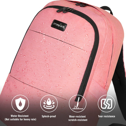 Travel Laptop Backpack Water Resistant Anti-Theft Bag with USB Charging Port and Lock 14/15.6Inch Computer Business Backpacks Gift for Men Women，Casual College School Student Bookbag,A-Coral Pink