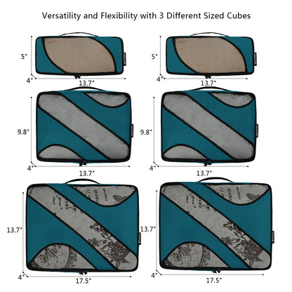 BAGAIL 6 Set Packing Cubes,Travel Luggage Packing Organizers(6Set Teal)