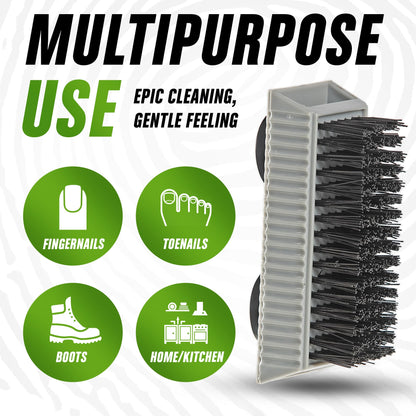 Grip Clean Squeeze Bottle & Brush Combo - Heavy-Duty Degreaser Hand Cleaner & Nail Brush Set - Tackle Grease, Oil, & Grime with Natural Pumice Soap & Nail Cleaning Scrub for Clean Hands & Nails