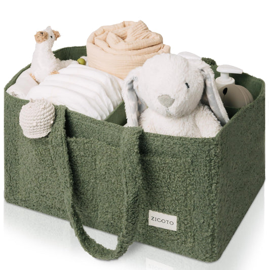 Beautiful Diaper Caddy Organizer - Versatile Storage Basket Easily Holds Diapers, Wipes and Other Baby Necessities - Perfect for Baby Showers, Functional Car Storage & Great Gift for Expecting Mothers