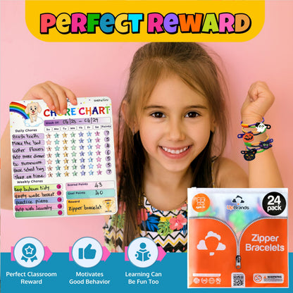 UpBrands 24-Pack Halloween Bracelets for Kids – Zipper Fidget Toys, Small Goodie Bag Stuffers, Party Favors, Trick-or-Treat Giveaways & Prizes